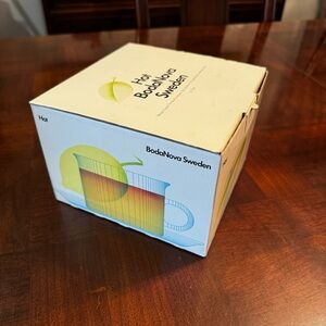 Boda Nova Sweden Clear Glass Mugs Set of 2 Coffee Cups Vintage MCM